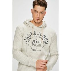Jack & Jones - Bluza. Białe bluzy męskie Jack & Jones, s, z nadrukiem, z bawełny, z kapturem, bez rękawów, z kapturem. W wyprzedaży za 89,90 zł.