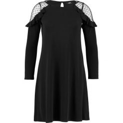Sukienki: Wallis SPOT RUFFLE SHOULDER SWING Sukienka z dżerseju black