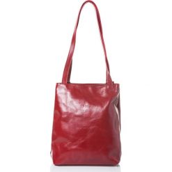 Torebki klasyczne damskie: Skórzana torebka w kolorze czerwonym - 31 x 35 x 10 cm