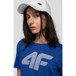 T-shirt damski TSD304 - kobalt. Niebieskie t-shirty damskie 4f, bez wzorów, bez kołnierzyka. Za 29,99 zł.
