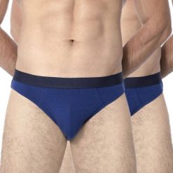 Dwupak slipów ROSSLI Royal Blue. Niebieskie slipy męskie Rossli, m, bez wzorów, z dzianiny. Za 48,99 zł.