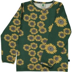 Koszulka w kolorze zielonym. Zielone t-shirty chłopięce z długim rękawem marki Småfolk, z okrągłym kołnierzem. W wyprzedaży za 75,95 zł.