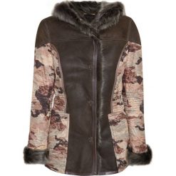 Kurtka AERONAUTICA MILITARE. Brązowe kurtki damskie Aeronautica Militare, moro, ze skóry, militarne. W wyprzedaży za 1380,00 zł.