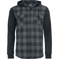 RED by EMP Hooded Checked Flanell Sweat Sleeve Shirt Koszula czarny/szary. Szare koszule męskie marki RED by EMP, xl, bez wzorów, klasyczne, z kapturem, z długim rękawem. Za 184,90 zł.