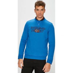 Napapijri - Bluza. Niebieskie bluzy męskie Napapijri, m, z nadrukiem, z elastanu, z okrągłym kołnierzem, bez rękawów, bez kaptura. W wyprzedaży za 269,90 zł.