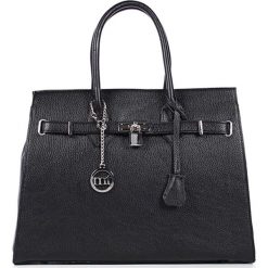 Torebki klasyczne damskie: Skórzana torebka w kolorze czarnym – 38 x 29 x 13,5 cm