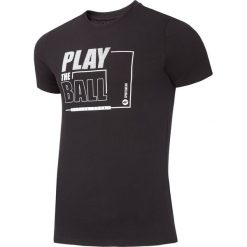 T-shirt męski TSM004 - głęboka czerń. Czarne koszulki męskie 4f, m, bez wzorów, bez kołnierzyka, bez rękawów. Za 44,99 zł.