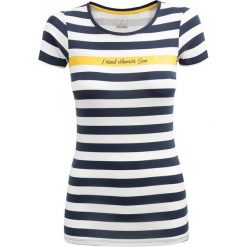 T-shirt damski TSD605 - ciemny granat - Outhorn. Szare koszulki damskie Outhorn, bez wzorów, z elastanu, bez kołnierzyka, bez rękawów. W wyprzedaży za 29,99 zł.