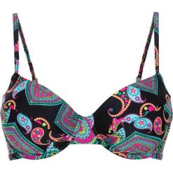Biustonosz bikini na fiszbinach bonprix czarny z nadrukiem. Czarne bikini bonprix, z nadrukiem. Za 54,99 zł.