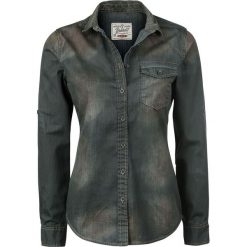 Brandit Denimshirt Bluzka damska niebieski/czarny. Niebieskie bluzki damskie marki Brandit, xl, vintage, z koszulowym kołnierzykiem, z długim rękawem. Za 94,90 zł.