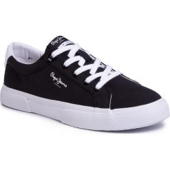 Tenisówki PEPE JEANS - Kenton Basic PLS30990 Black 999. Czarne półbuty damskie Pepe Jeans, bez wzorów, z jeansu, bez obcasa, na płaskiej podeszwie, bez zapięcia. Za 209,00 zł.