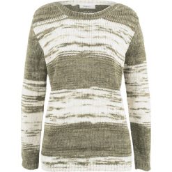 Sweter bonprix ciemnooliwkowy wzorzysty. Zielone swetry klasyczne damskie bonprix. Za 74,99 zł.