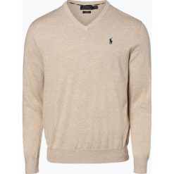 Polo Ralph Lauren - Sweter męski – Slim Fit, beżowy. Brązowe swetry męskie marki Polo Ralph Lauren, m, bez wzorów, z materiału, polo, bez kaptura. Za 589,95 zł.