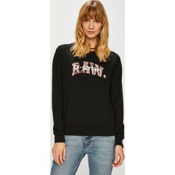 G-Star Raw - Bluzka. Czarne bluzki damskie marki G-Star RAW, s, z nadrukiem, z elastanu, retro, z okrągłym kołnierzem. Za 279,90 zł.