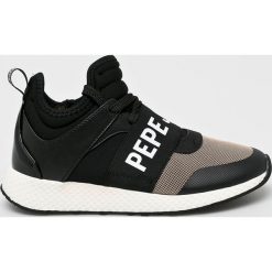 Pepe Jeans - Buty. Czarne buty sportowe damskie Pepe Jeans, bez wzorów, z jeansu, sportowe. W wyprzedaży za 219,90 zł.