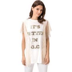 TWINSET Koszulka Biały. Białe koszulki damskie Twinset, xs, z aplikacjami, z bawełny, bez kołnierzyka, z krótkim rękawem. Za 500,95 zł.