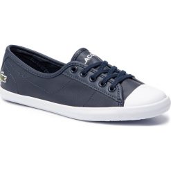 Trampki LACOSTE - Ziane Bl 1 Cfa 7-37CFA0065003 Nvy. Niebieskie półbuty damskie marki Lacoste, na co dzień, bez wzorów, ze skóry, bez obcasa, na płaskiej podeszwie, bez zapięcia. Za 349,99 zł.