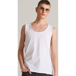 Bawełniany tank top - Biały. Białe t-shirty męskie Reserved, xl, z bawełny. W wyprzedaży za 14,99 zł.