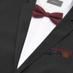 Mucha i poszetka - Bordowy. Czerwone muszki męskie Reserved, bez wzorów. W wyprzedaży za 19,99 zł.
