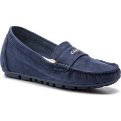 Mokasyny CARINII - B4982 690-000-000-C85. Niebieskie mokasyny damskie Carinii, ze skóry, casualowe, na obcasie. Za 339,00 zł.
