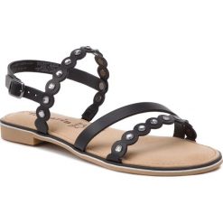 Sandały TAMARIS - 1-28185-22 Black 001. Czarne klapki damskie Tamaris, bez wzorów, ze skóry, bez obcasa. W wyprzedaży za 129,00 zł.