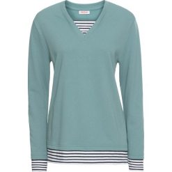 Bluzy rozpinane damskie: Bluza 2 w 1, długi rękaw bonprix niebieski mineralny