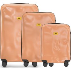 Walizki Icon w zestawie 3 el. matowy różowy. Różowe walizki Crash Baggage, bez wzorów, z tkaniny, wakacyjne. Za 2994,00 zł.