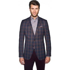 Marynarka luana granatowy slim fit. Niebieskie marynarki męskie Recman, m, bez wzorów, klasyczne. Za 599,00 zł.