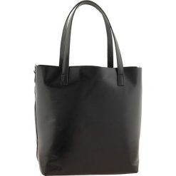 Shopper bag damskie: Skórzany shopper bag „Trapani” w kolorze czarnym – 32 x 34 x 14 cm