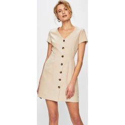 Glamorous - Sukienka. Szare sukienki damskie marki Glamorous, na co dzień, s, bez wzorów, z bawełny, casualowe, bez kołnierzyka, bez rękawów, mini, proste. Za 159,90 zł.