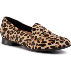 Lordsy CLARKS - Un Blush Go 261461424 Leopard Prt Pony. Pomarańczowe półbuty damskie Clarks, ze skóry ekologicznej, bez obcasa, na płaskiej podeszwie. Za 429,00 zł.