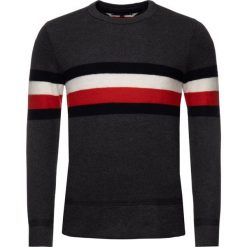 Sweter TOMMY HILFIGER Stripe MW0MW11705. Szare swetry męskie TOMMY HILFIGER, m, bez wzorów, z bawełny, klasyczne, z klasycznym kołnierzykiem, bez kaptura. W wyprzedaży za 329,00 zł.
