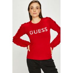 Guess Jeans - Sweter. Czerwone swetry klasyczne damskie Guess Jeans, m, z dzianiny, z okrągłym kołnierzem. Za 319,90 zł.