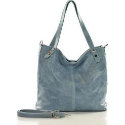 Torebki klasyczne damskie: Torebka skórzana italian bag SKYLAR – błękitna denim