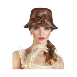 Kapelusz damski Charlestone Lady - miedziany. Pomarańczowe kapelusze damskie ASTER, bez wzorów. Za 55,77 zł.