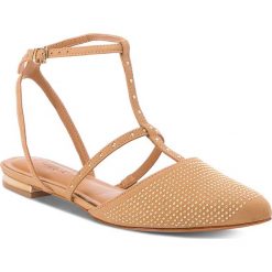 Sandały KAZAR - Nivala 32272-03-03 Beige. Brązowe klapki damskie Kazar, z aplikacjami, ze skóry, na wysokim obcasie, na obcasie. W wyprzedaży za 359,00 zł.