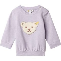 Bluza w kolorze fioletowym. Fioletowe bluzy niemowlęce Steiff, z aplikacjami, bez rękawów, bez kaptura. W wyprzedaży za 49,95 zł.