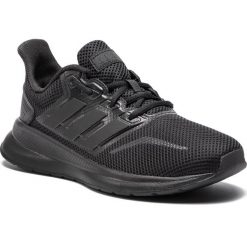 Buty adidas - Runfalcon K F36549 Cblack/Cblack/Cblack. Czarne buty sportowe damskie Adidas, bez wzorów, ze skóry ekologicznej, sportowe, do biegania. Za 169,00 zł.