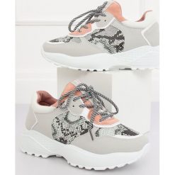 Buty sportowe szare BL170P SNAKE SKIN. Szare buty sportowe damskie obuwie damskie, bez wzorów, z tkaniny, sportowe. Za 103,28 zł.
