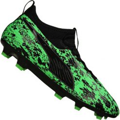 Buty piłkarskie Puma One 19.3 Syn FG/AG M 105487-02. Zielone buty sportowe męskie Puma, z tkaniny, na sznurówki, do piłki nożnej. W wyprzedaży za 289,00 zł.