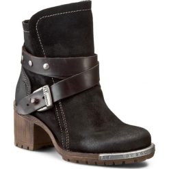 Botki FLY LONDON - Lok P143274010 Black/Dk Brown. Czarne botki damskie skórzane marki Fly London, na obcasie, z paskami. W wyprzedaży za 369,00 zł.