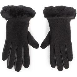 Rękawiczki damskie Ugg W Fabric Lthr Shorty Glove 18813. Czarne rękawiczki damskie Ugg, bez wzorów. W wyprzedaży za 209,00 zł.