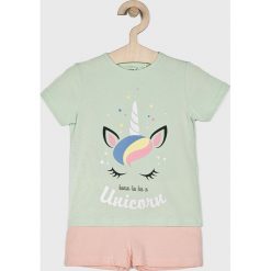 Name it - Piżama dziecięca 86-110 cm. Zielone piżamy dziewczęce Name it, z nadrukiem, z elastanu, bez rękawów. W wyprzedaży za 49,90 zł.