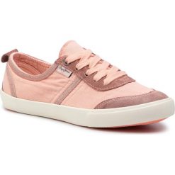 Tenisówki PEPE JEANS - Gery Jama PLS30832 Washed Rose 313. Różowe półbuty damskie Pepe Jeans, na co dzień, bez wzorów, z jeansu, bez obcasa, na płaskiej podeszwie, bez zapięcia. W wyprzedaży za 119,00 zł.
