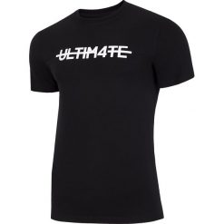 T-shirt męski TSM217 - głęboka czerń. Czarne koszulki męskie 4f, m, bez wzorów, bez kołnierzyka. Za 29,99 zł.