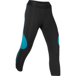 Legginsy sportowe 3/4, Level 1 bonprix czarno-ciemnoturkusowy. Czarne legginsy sportowe damskie bonprix, w paski. Za 44,99 zł.
