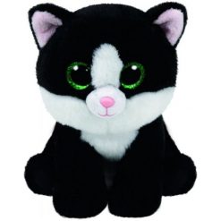 Przytulanki i maskotki: TY Maskotka Beanie Babies Ava – Czarno-Biały Kot, 24 Cm