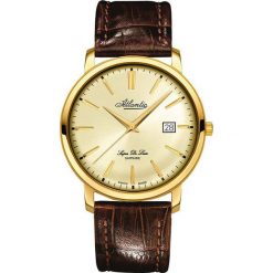 Zegarek Atlantic Męski Super De Luxe 64351.45.31 Gold Szafir brązowy. Brązowe zegarki męskie Atlantic. Za 1570,00 zł.