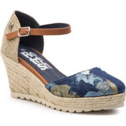 Espadryle REFRESH - 69830 Navy. Niebieskie espadryle damskie Refresh, bez wzorów, ze skóry ekologicznej, bez obcasa, na koturnie. Za 189,00 zł.
