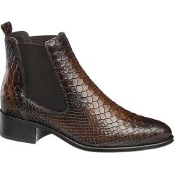 Botki damskie 5th Avenue brązowe. Pomarańczowe botki damskie 5th Avenue, ze skóry, bez obcasa, na obcasie, bez zapięcia. Za 239,90 zł.